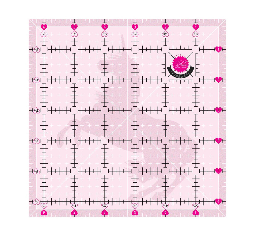 Tula Pink 12 1/2in Square Template with Unicorn Tula Pink 12 1/2in Square Template with Unicorn