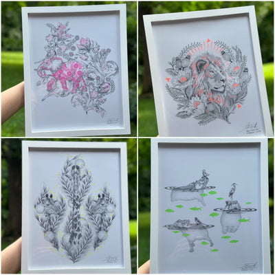 Complete Set of Everglow Art Prints - A #VeryRare Tula Pink Special Product!
