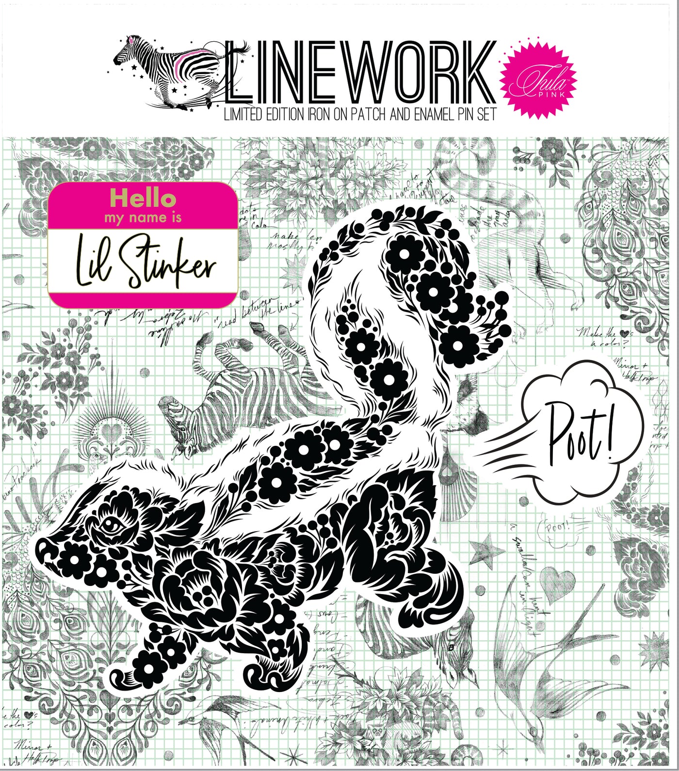 Tula Pink "Lil Stinker” Pin & Patch Set