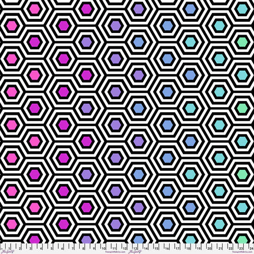 Tula Pink True Colors "Rainbow Hexy XL" Ink Quilt Backing - REMNANTS