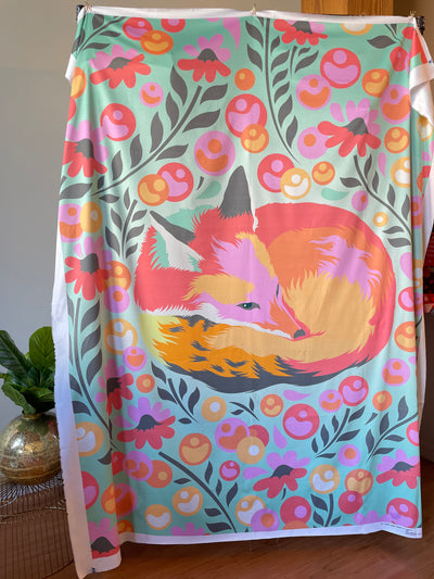 54" x 72" Tula Pink Chipper Fox Nap Quilt Backing - Sorbet