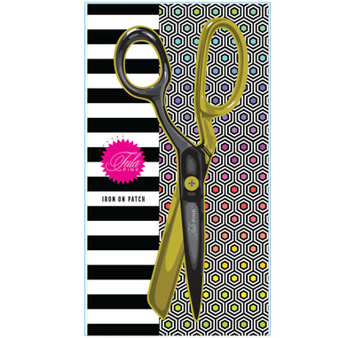 Tula Pink "Black/Gold Scissor" Embroidered Patch