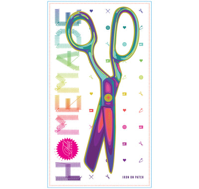 Tula Pink "Homemade Scissor" Embroidered Patch