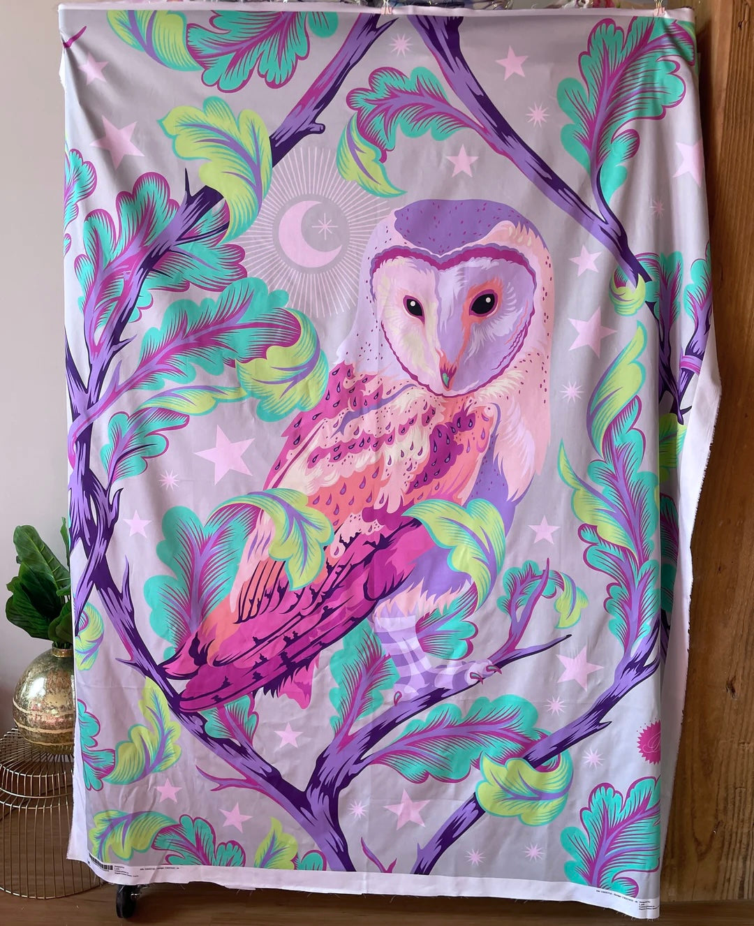 54" x 72" Tula Pink Moon Garden Quilt Backing - "Night Owl" - Dusk