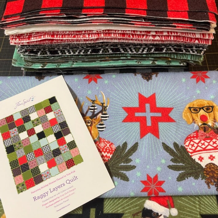 Tula Pink Holiday Homies Raggy Layers Quilt Kit FLANNEL