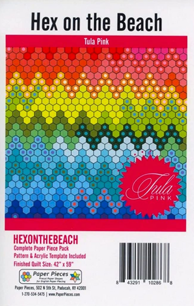 Hex on the Beach Quilt Pattern w/ Paper Hexagons & Fussycutting Template
