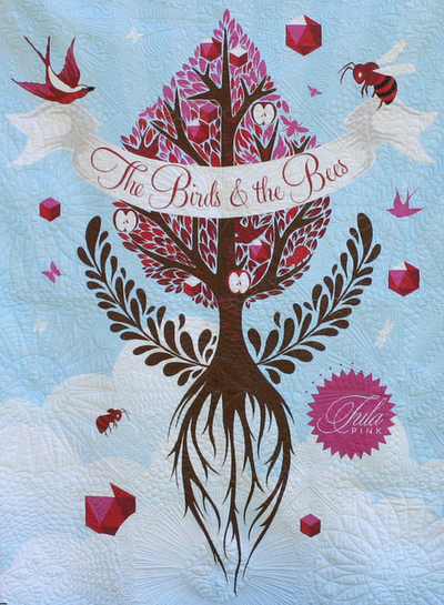 54" x 72" Tula Pink The Birds & the Bees Quilt Backing - "Lipstick Red"