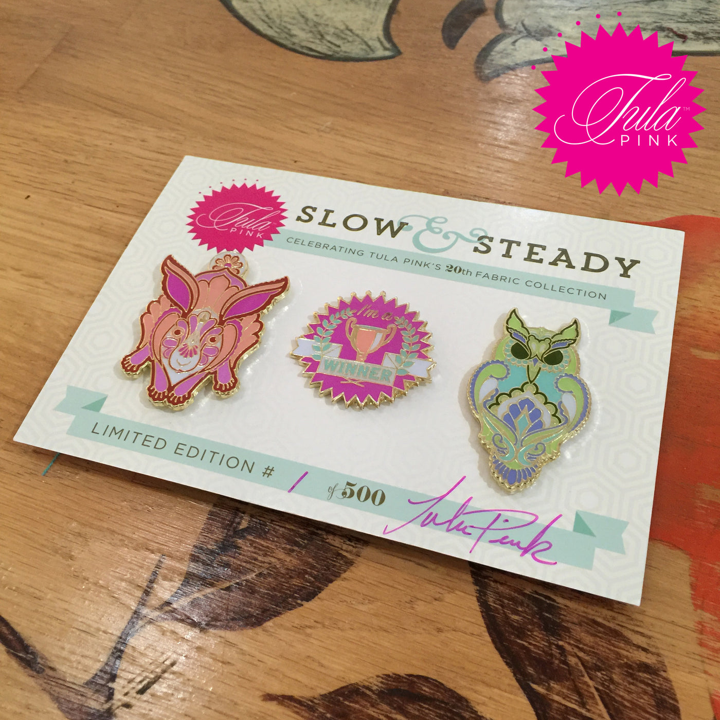 Tula Pink Limited Edition Enamel Pin Set